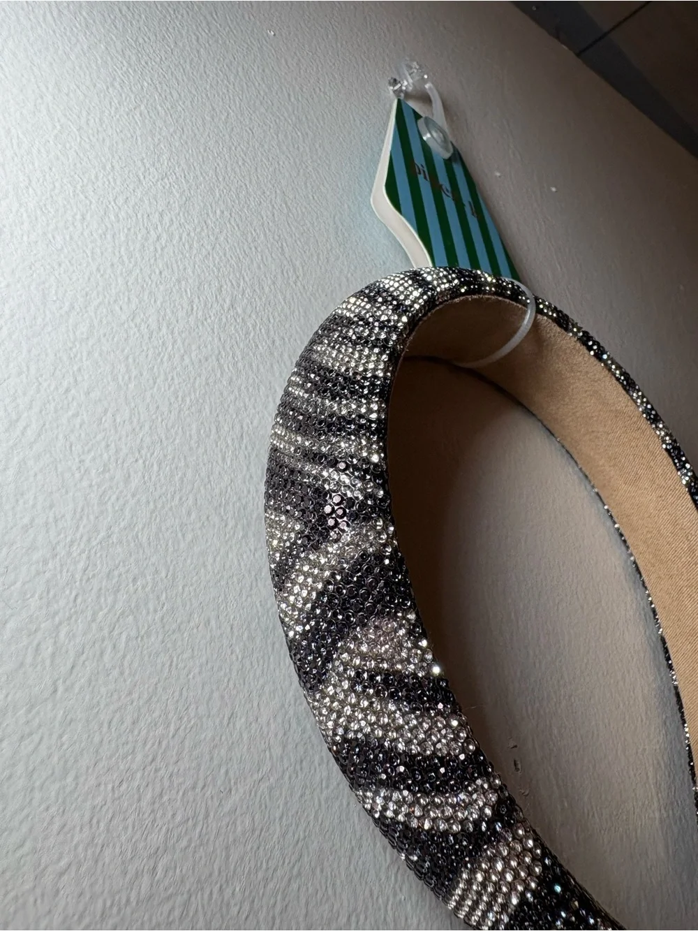 Piper Black and Silver Glitter Padded Headband
